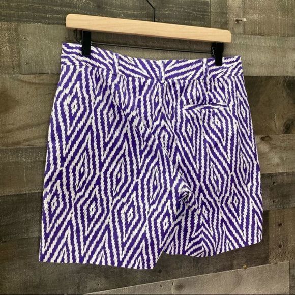 J. McLaughlin Violet and White Mini Iris Dawson Shorts - Picture 4 of 10